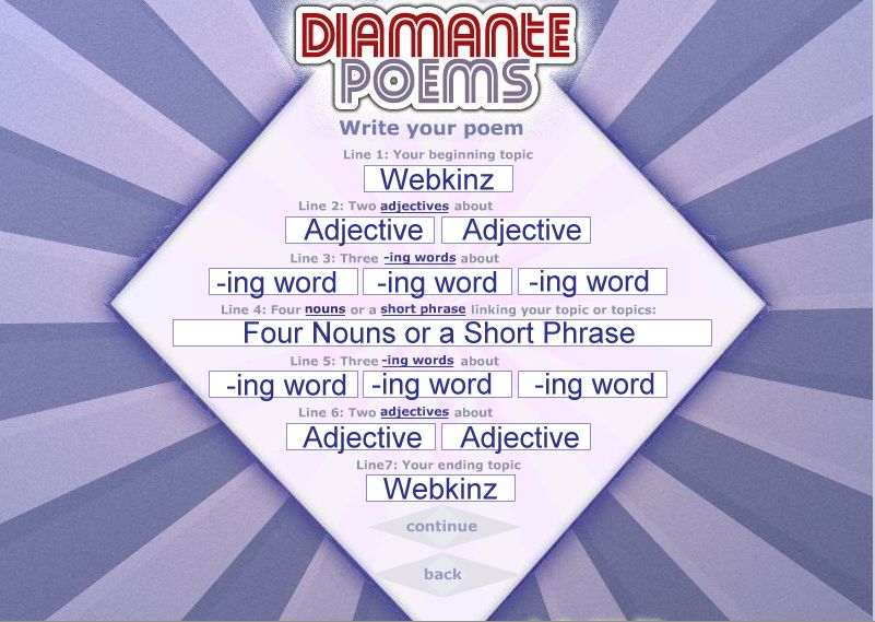 diamante poem examples